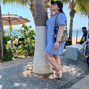 Old Navy Blue Coverup Dress with Collared Neckline